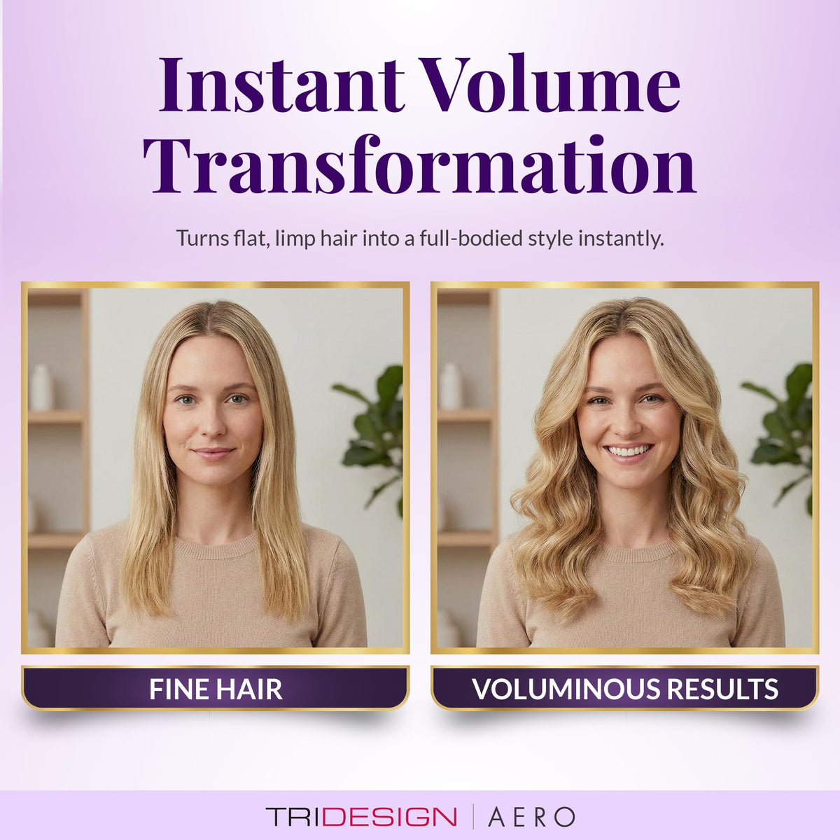 TRIDESIGN Aero Body Infusion applied to damp hair creates weightless texture