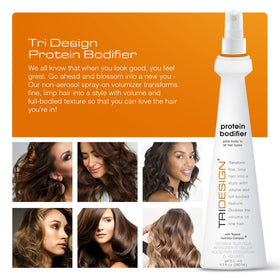 TRI Design Protein Bodifier-hair-texture close-up highlights enhanced texture and body.