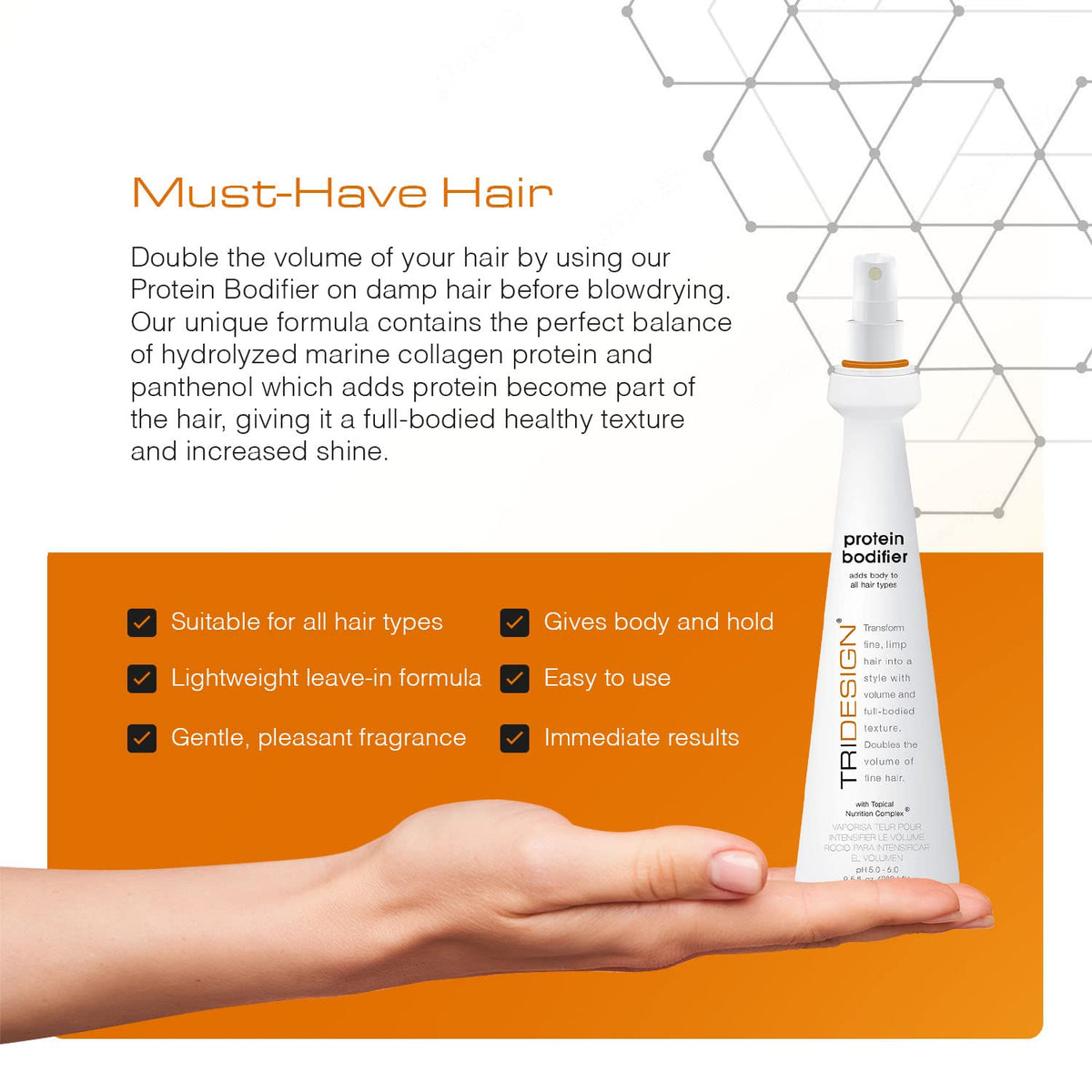 TRI Design Protein Bodifier-delivery shows long-lasting volume without stiffness.