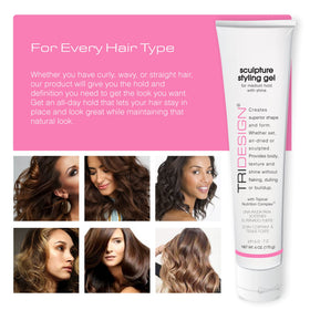 TRIDESIGN Sculpture Gel curl definition shot for defined waves.