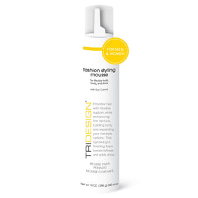 TRIDESIGN TRI Fashion Mousse bottle showing lightweight styling foam for volume