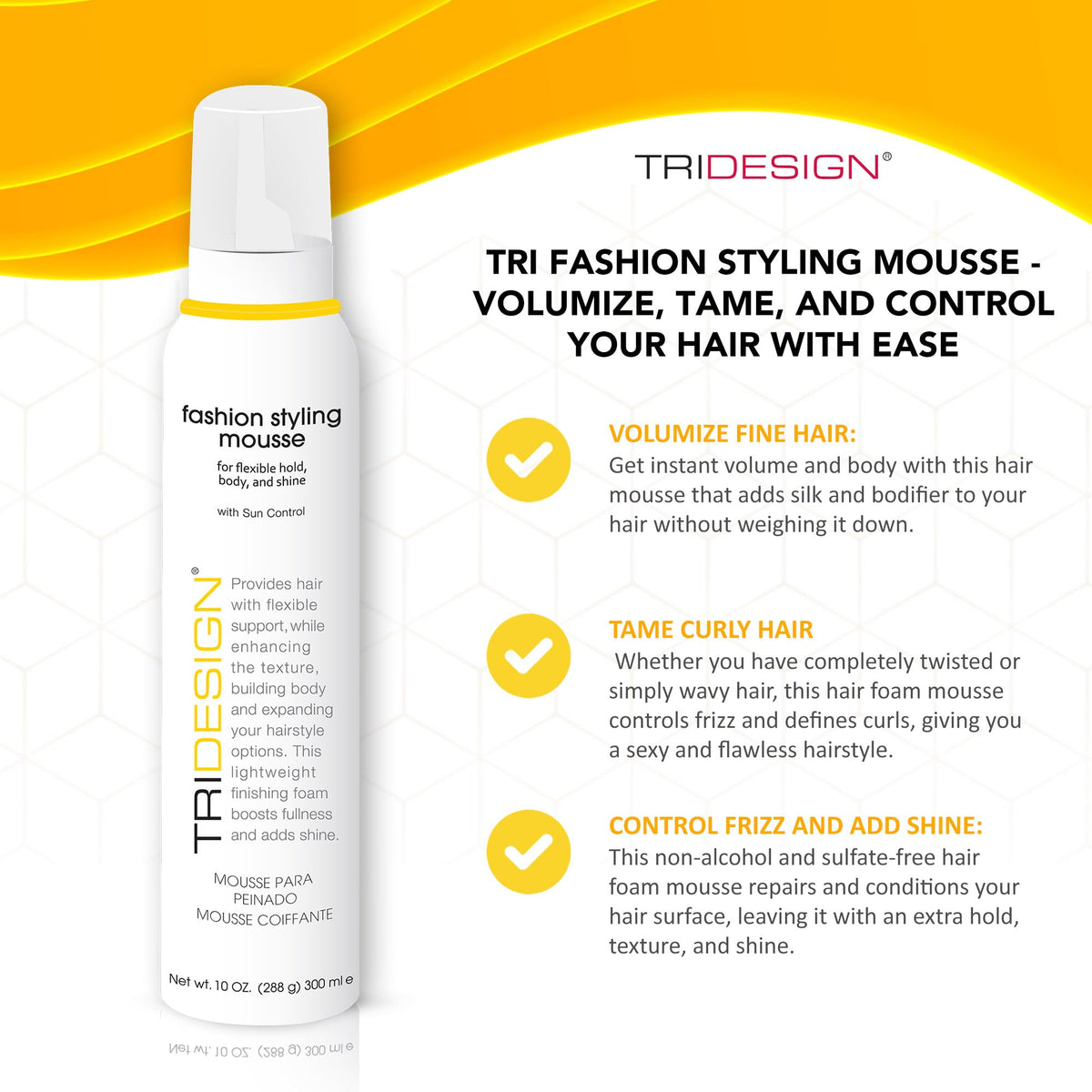 TRIDESIGN TRI Fashion Mousse dispense jet highlighting precise application