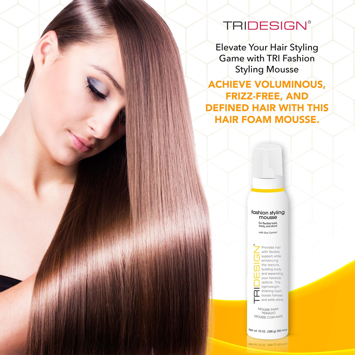 TRIDESIGN TRI Fashion Mousse frizz control keeps curls defined