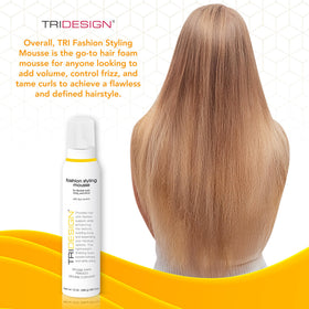 TRIDESIGN TRI Fashion Mousse defines natural waves on styled hair