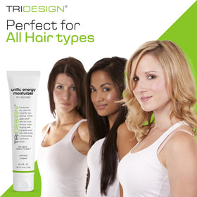 TRIDESIGN Unific Energy applied to curls for defined, hydrated waves.