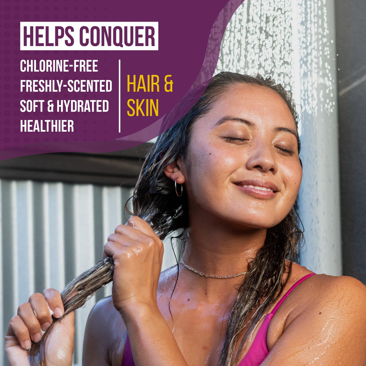 TRIHARD Chlorine Defense body lotion provides lasting moisture for sensitive skin.