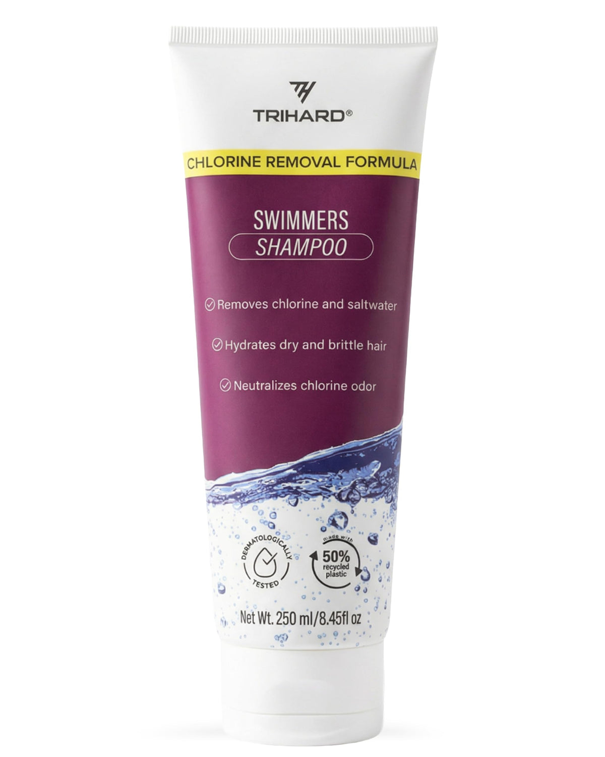 TRIHARD chlorine removal swim shampoo bottle pour for post-swim freshness