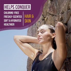 TRIHARD conditioner tube provides smooth, hydrated hair after swimming.