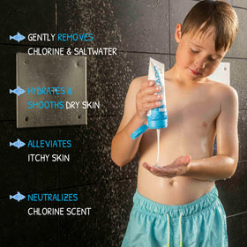TRIHARD Kids Swim Wash face application demonstrates gentle cleansing for sensitive skin