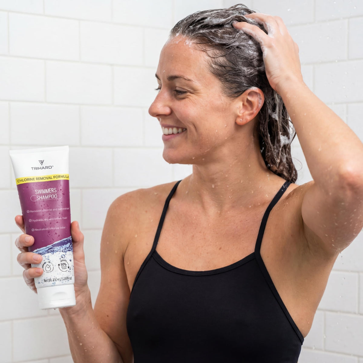 TRIHARD vegan color safe shampoo for all swimmers