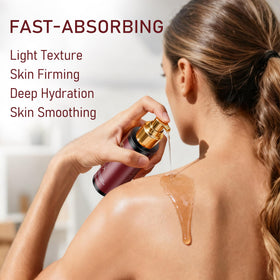 Trihood Body Firming Oil used for full-body care on arms and legs.