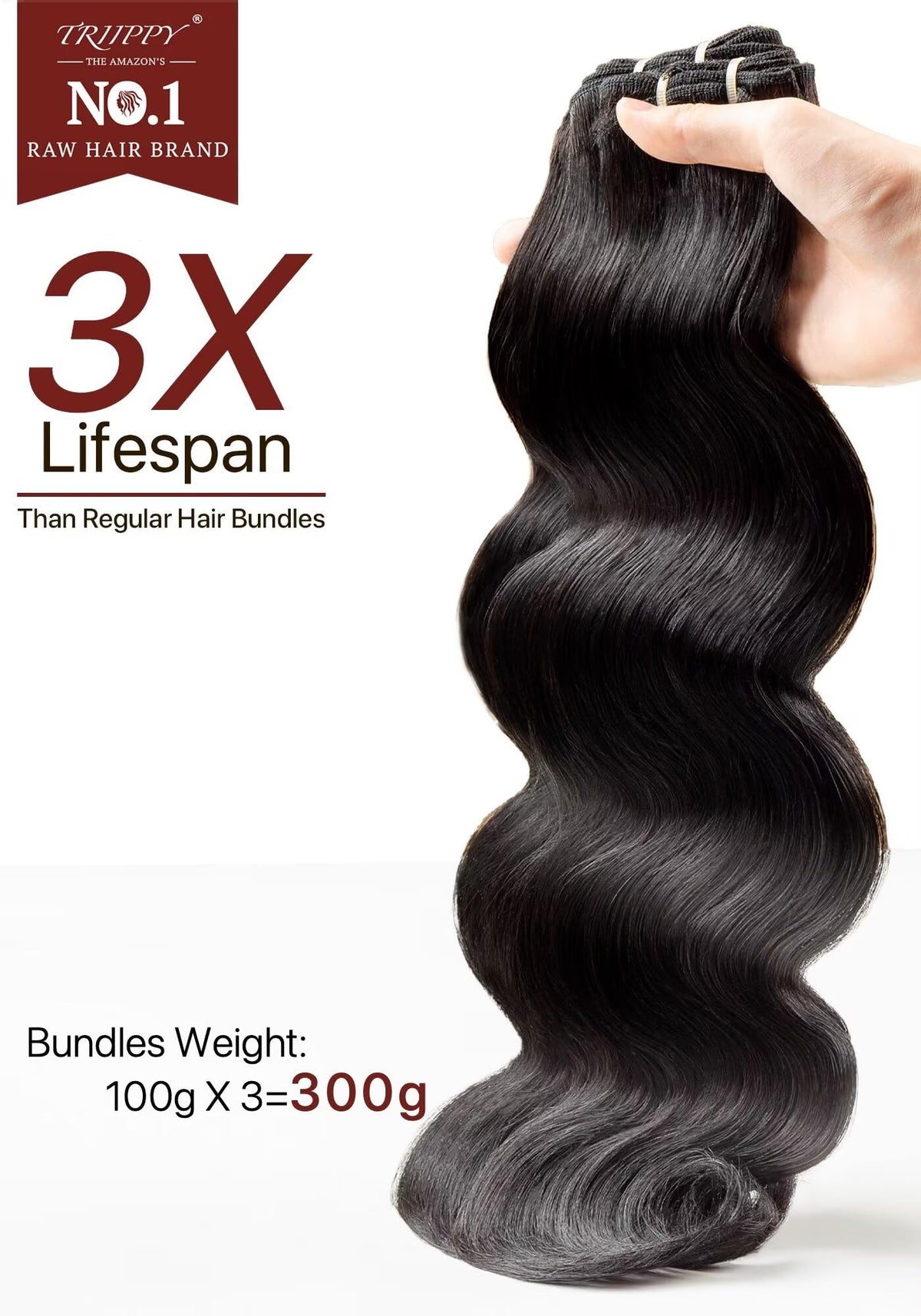 Triippy Body Wave Bundles three bundles set for voluminous, long-lasting style