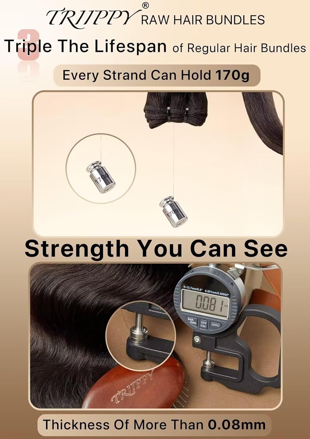 Heat-styling ready Triippy bundles for quick, salon-like looks at home.