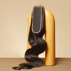 Triippy raw hair 2x6 hd lace closure close-up shows seamless blend with skin tone.