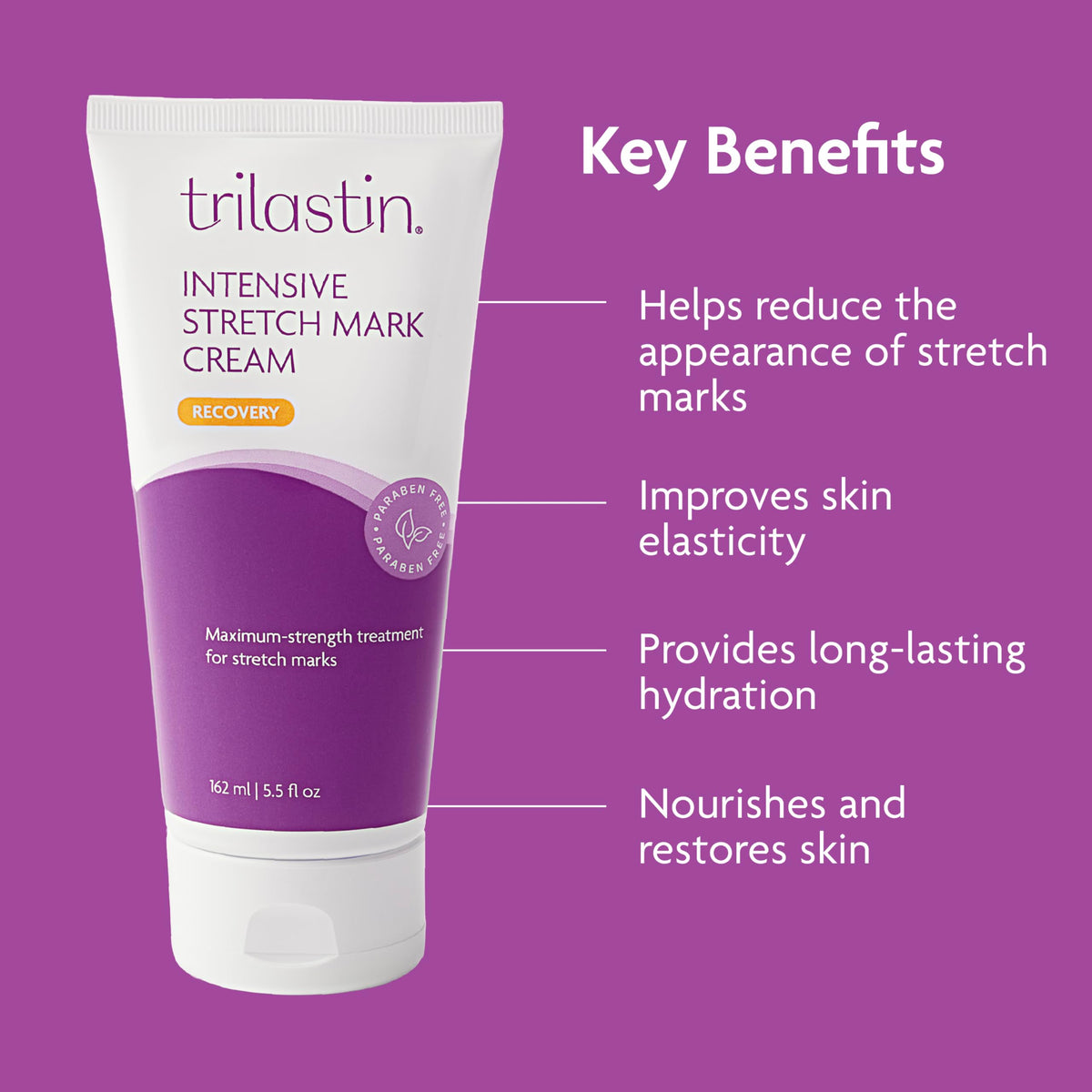 TriLASTIN bundle label close-up emphasizing paraben-free formulation.