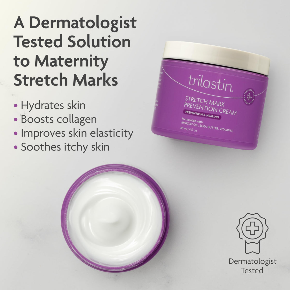 TriLASTIN no fragrance promise emphasized for sensitive skin