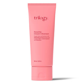 Trilogy Rosehip Cream Cleanser bottle; gentle cleansing and hydration for all skin types.