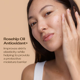 Trilogy Rosehip Oil Antioxidant+ dropper for precise, antioxidant-rich application