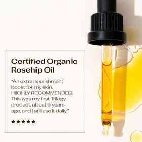 Trilogy Rosehip Oil stretch marks highlights daily hydrating care.