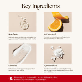 Trilogy Vitamin C+ Super Serum with vanilla-citrus scent in a calming setting.