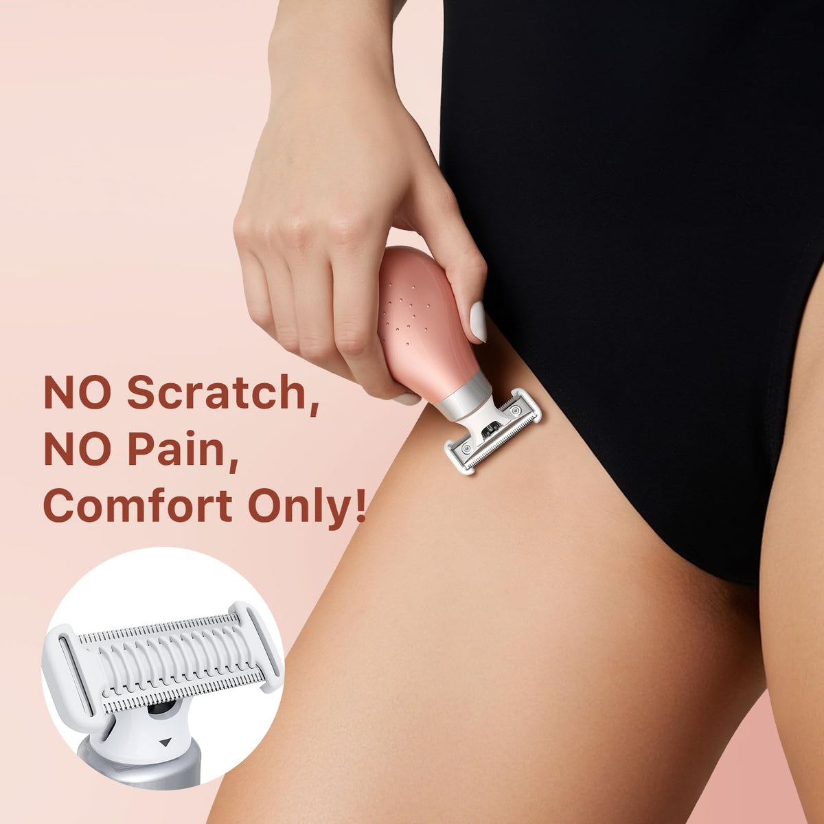 Trimcoo bikini trimmer 7000 RPM motor for fast, smooth trims.