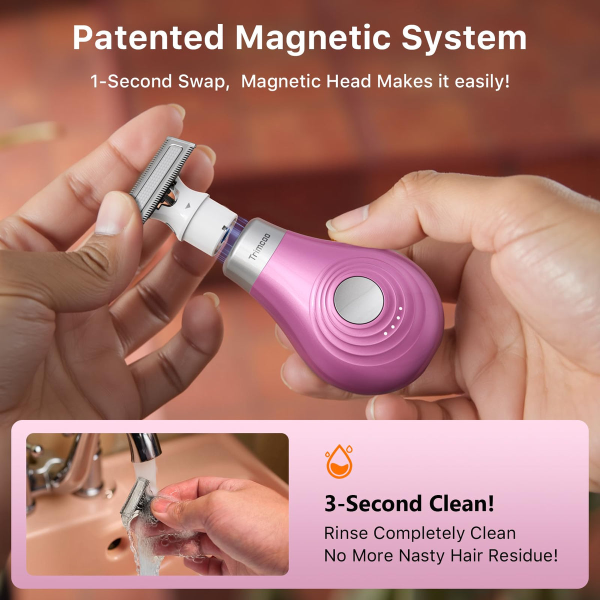 Trimcoo magnetic snap-on blade for easy blade changes