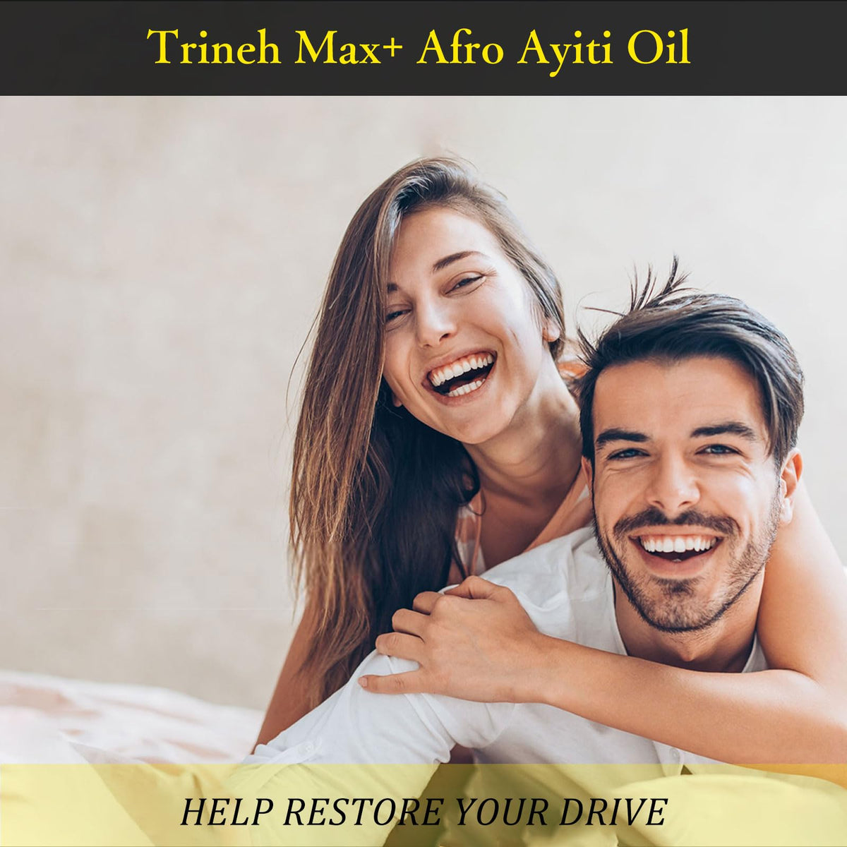 Hands applying Trineh Max+ Afro Ayiti Oil for Men for a comfortable massage