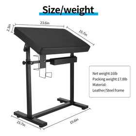 Tripartite arm rest base demonstrates stable support across studio floors
