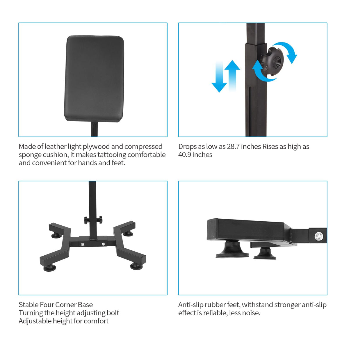 Tripartite Tattoo Armrest Stand is easy to install and clean.