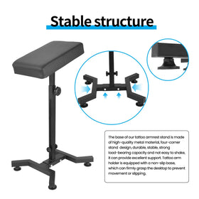 Tripartite Tattoo Armrest Stand offers adjustable height for ergonomic setup.