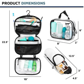 TRIPPED Detachable Clear Bag for four 3 oz bottles.