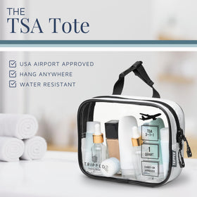 TRIPPED Mesh pockets inside offer expandable storage.