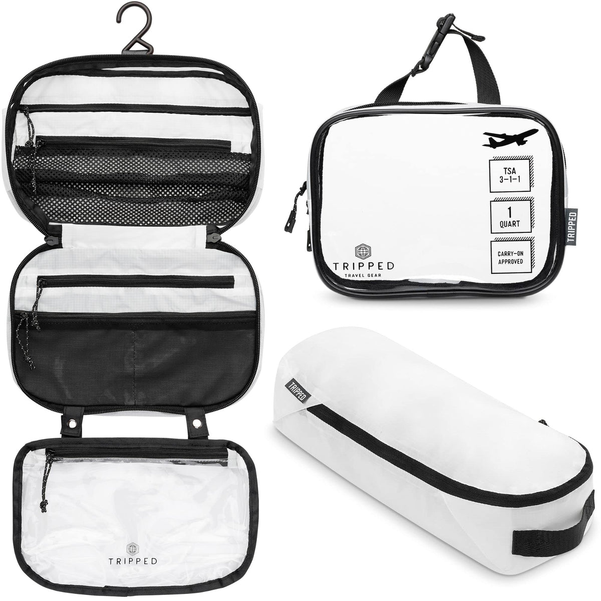 TRIPPED Toiletry Bag Hanging keeps essentials organized on the go.