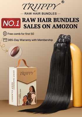Triippy straight bundles 18-inch Cambodian hair weave with smooth straight texture.