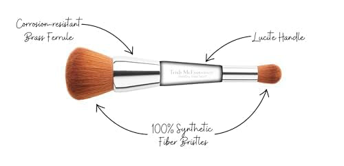 Trish McEvoy Brush 1 Even Skin in-use demonstrating on-face makeup application and even coverage results.
