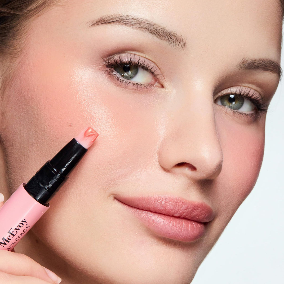 Trish McEvoy Liquid Face Color Glow blending with fingertips yields seamless finish