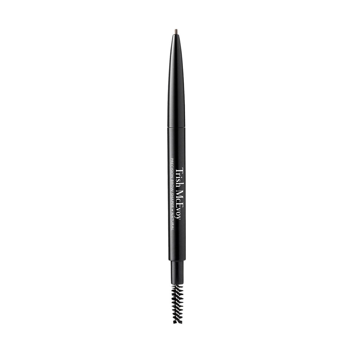 Trish McEvoy Precision Brow Shaper built-in-brush grooms hairs for seamless blending