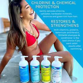 TRISWIM Aloe Vera and Pro-Vitamin B5 formula close-up for hydration.
