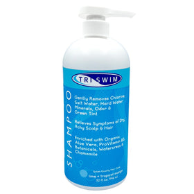 TRISWIM chlorine removal shampoo bottle pour for pool hair protection