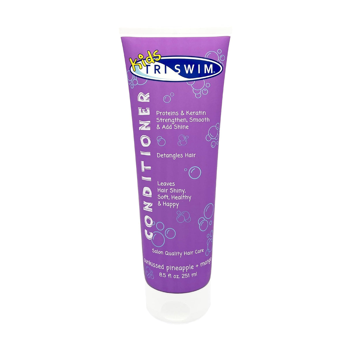 TRISWIM Kids Swim Conditioner bottle with pineapple mango scent hydrates hair