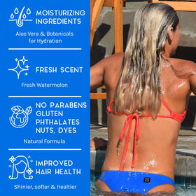 TRISWIM helps remove copper deposits that can tint hair.