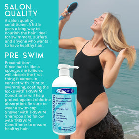 TRISWIM Swim Conditioner pineapple mango scent post-swim refresh.