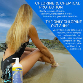 TRISWIM tear-free vegan formula is gentle on skin and hair.