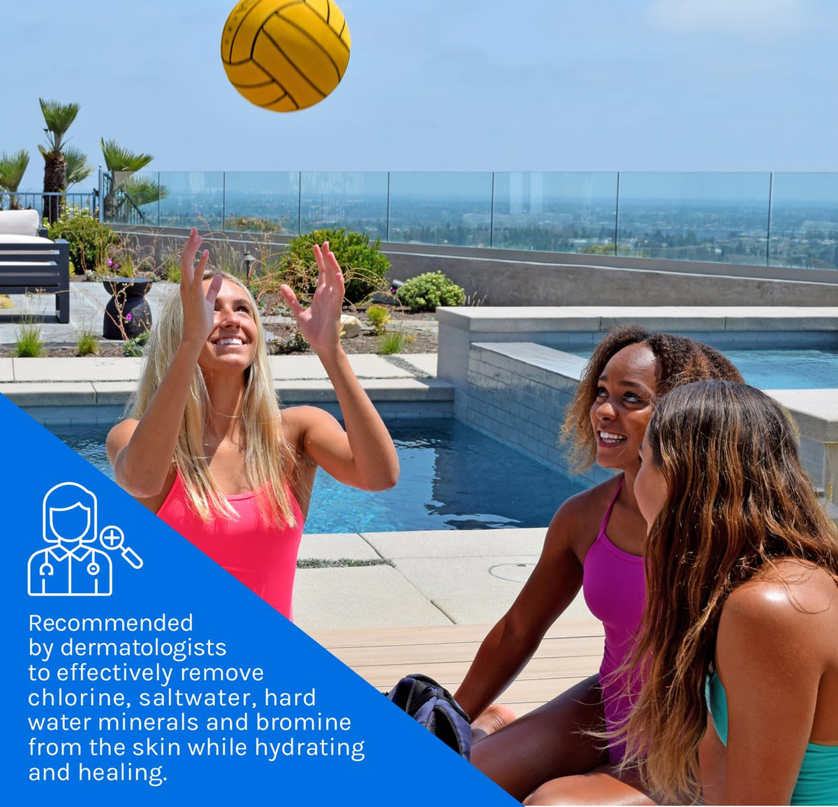 TRISWIM watermelon-scent shower provides a refreshing post-swim aroma.