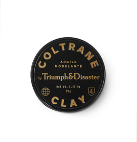 TRIUMPH & DISASTER Coltrane hair clay jar front for everyday textured styling