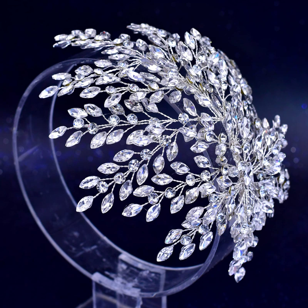 TRiXY bridesmaids headpiece with glimmering crystals enhances formal wedding looks