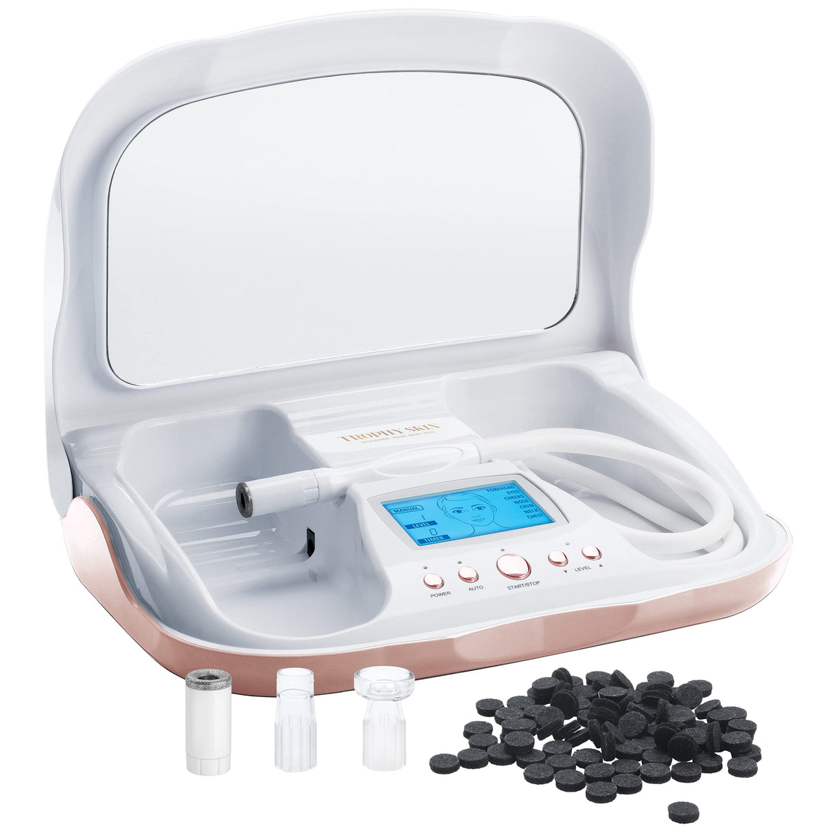 Trophy Skin MicrodermMD diamond tip close-up for precise exfoliation and smoother skin texture