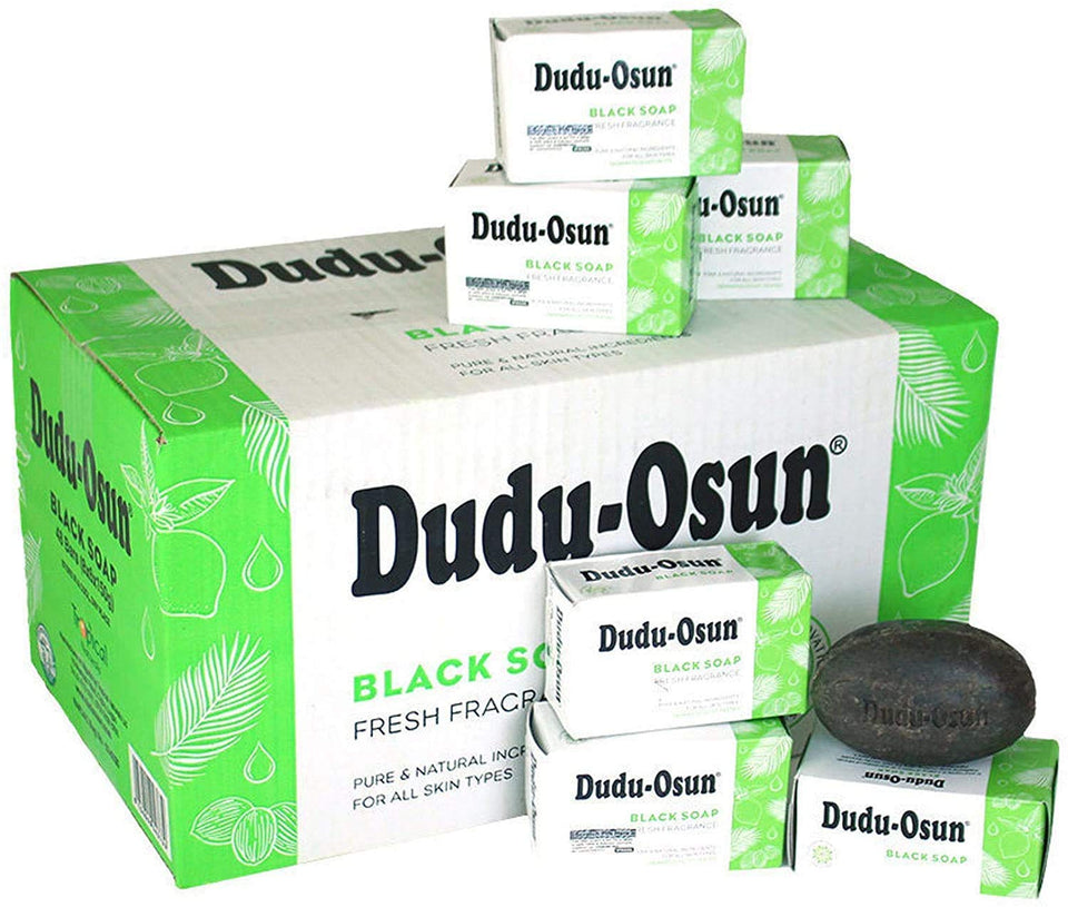Tropical Naturals Dudu Osun African Black Soap Original bar pack for gentle cleansing and rash support.