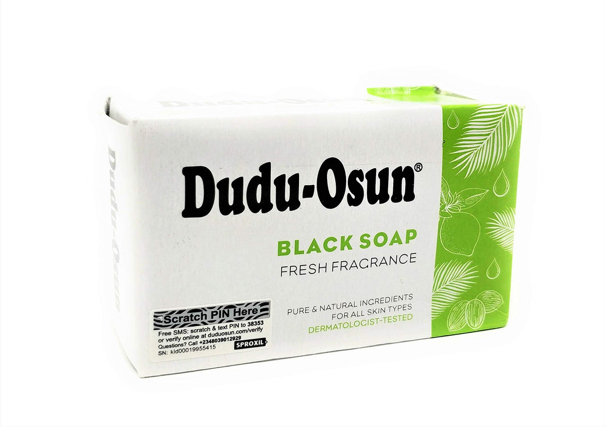 Tropical Naturals Dudu Osun African Black Soap Original closeup texture shows rich lather for daily use.