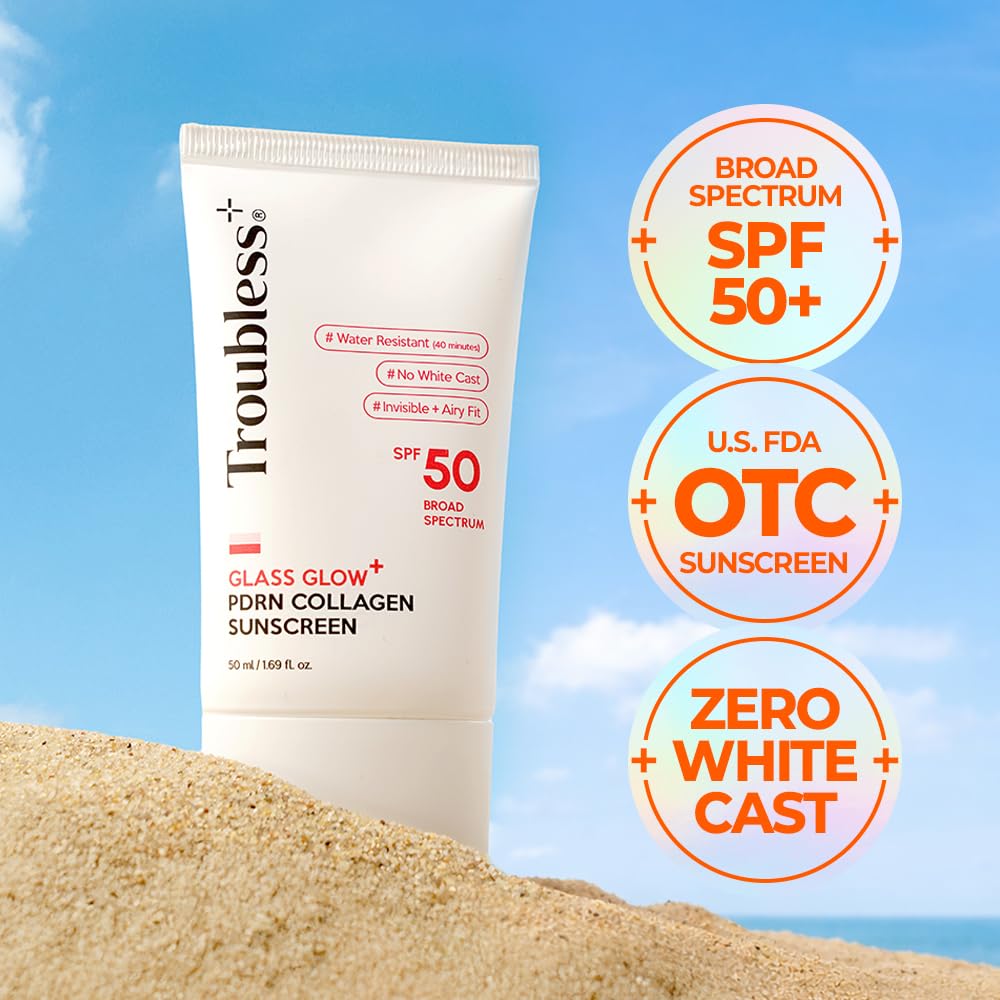 Troubless Glass Glow SPF 50 delivers a transparent finish across diverse skin tones